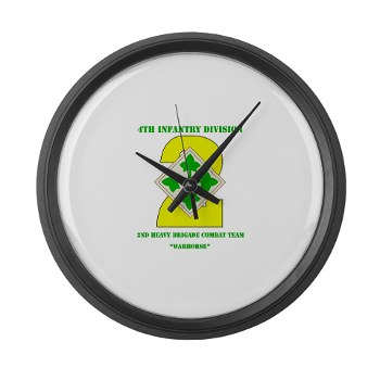 2HBCTW - M01 - 03 - DUI - 2nd Heavy BCT - Warhorse with Text - Large Wall Clock