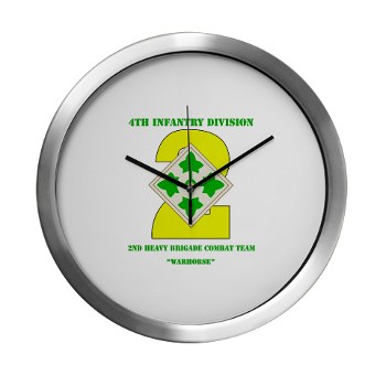 2HBCTW - M01 - 03 - DUI - 2nd Heavy BCT - Warhorse with Text - Modern Wall Clock