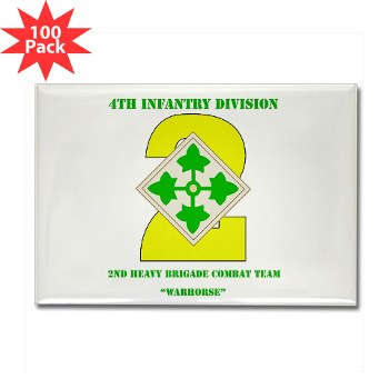 2HBCTW - M01 - 01 - DUI - 2nd Heavy BCT - Warhorse with Text - Rectangle Magnet (100 pack) - Click Image to Close