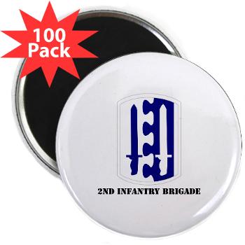 2IB - M01 - 01 - SSI - 2nd Infantry Brigade with Text - 2.25" Magnet (100 pack)
