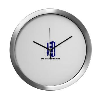 2IB - M01 - 03 - SSI - 2nd Infantry Brigade with Text - Modern Wall Clock
