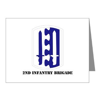 2IB - M01 - 02 - SSI - 2nd Infantry Brigade with Text - Note Cards (Pk of 20)