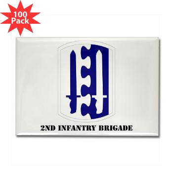2IB - M01 - 01 - SSI - 2nd Infantry Brigade with Text - Rectangle Magnet (100 pack)