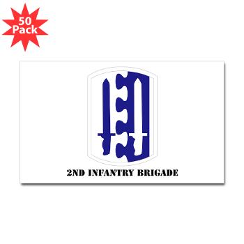 2IB - M01 - 01 - SSI - 2nd Infantry Brigade with Text - Sticker (Rectangle 50 pk)