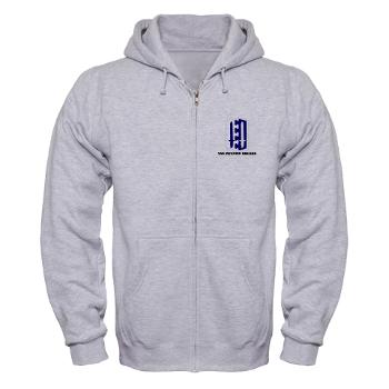 2IB - A01 - 03 - SSI - 2nd Infantry Brigade with Text - Zip Hoodie