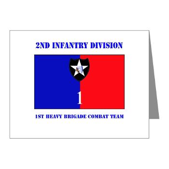 2ID1HBCT - M01 - 02 - DUI - 1st Heavy Brigade Combat Team with Text - Note Cards (Pk of 20) - Click Image to Close