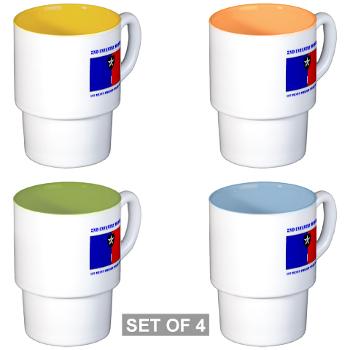 2ID1HBCT - M01 - 04 - DUI - 1st Heavy Brigade Combat Team with Text - Stackable Mug Set (4 mugs) - Click Image to Close
