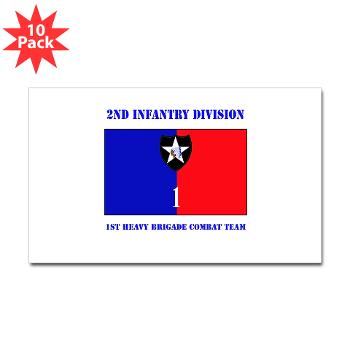 2ID1HBCT - M01 - 01 - DUI - 1st Heavy Brigade Combat Team with Text - Sticker (Rectangle 10 pk) - Click Image to Close
