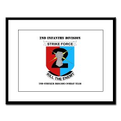 2ID2SBCT - M01 - 02 - DUI - 2nd Stryker Brigade Combat Team with Text Large Framed Print