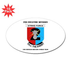 2ID2SBCT - M01 - 01 - DUI - 2nd Stryker Brigade Combat Team with Text Sticker (Oval 10 pk) - Click Image to Close
