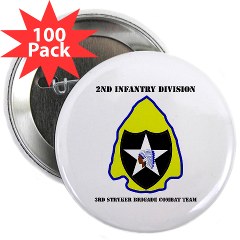 2ID3SBCT - M01 - 01 - DUI - 3rd Stryker Brigade Combat Team with Text 2.25" Button (100 pack) - Click Image to Close