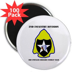 2ID3SBCT - M01 - 01 - DUI - 3rd Stryker Brigade Combat Team with Text 2.25" Magnet (100 pack)