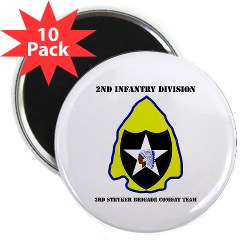 2ID3SBCT - M01 - 01 - DUI - 3rd Stryker Brigade Combat Team with Text 2.25" Magnet (10 pack)