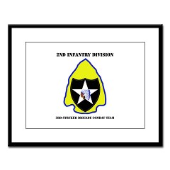 2ID3SBCT - M01 - 02 - DUI - 3rd Stryker Brigade Combat Team with Text Large Framed Print