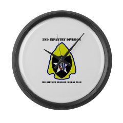 2ID3SBCT - M01 - 03 - DUI - 3rd Stryker Brigade Combat Team with Text Large Wall Clock