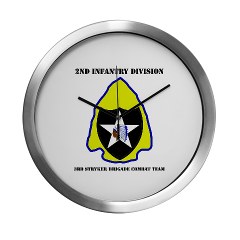 2ID3SBCT - M01 - 03 - DUI - 3rd Stryker Brigade Combat Team with Text Modern Wall Clock - Click Image to Close