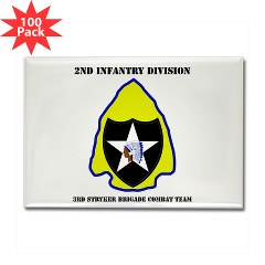 2ID3SBCT - M01 - 01 - DUI - 3rd Stryker Brigade Combat Team with Text Rectangle Magnet (100 pack) - Click Image to Close