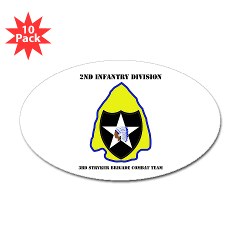 2ID3SBCT - M01 - 01 - DUI - 3rd Stryker Brigade Combat Team with Text Sticker (Oval 10 pk)
