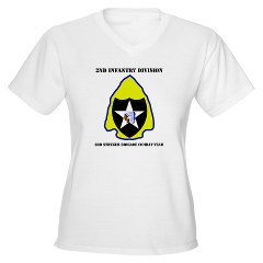 2ID3SBCT - A01 - 04 - DUI - 3rd Stryker Brigade Combat Team with Text Women's V-Neck T-Shirt