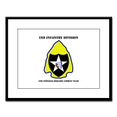 2ID4SBCT - M01 - 02 - DUI - 4th Stryker Brigade Combat Team Large Framed Print - Click Image to Close