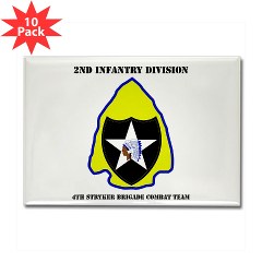 2ID4SBCT - M01 - 01 - DUI - 4th Stryker Brigade Combat Team Rectangle Magnet (10 pack) - Click Image to Close