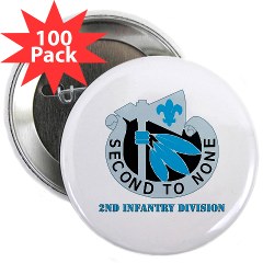 02ID - M01 - 01 - DUI - 2nd Infantry Division with text - 2.25" Button (100 pack)