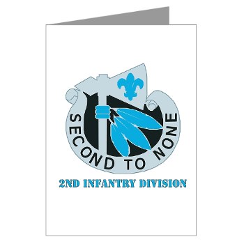 02ID - M01 - 02 - DUI - 2nd Infantry Division with text - Greeting Cards (Pk of 10) - Click Image to Close