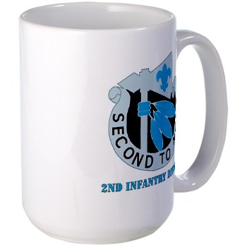 02ID - M01 - 03 - DUI - 2nd Infantry Division with text - Large Mug - Click Image to Close