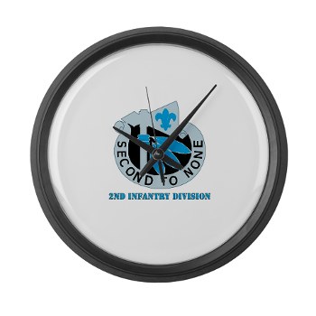 02ID - M01 - 03 - DUI - 2nd Infantry Division with text - Large Wall Clock