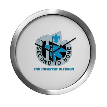 02ID - M01 - 03 - DUI - 2nd Infantry Division with text - Modern Wall Clock - Click Image to Close