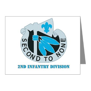 02ID - M01 - 02 - DUI - 2nd Infantry Division with text - Note Cards (Pk of 20) - Click Image to Close