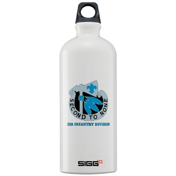02ID - M01 - 03 - DUI - 2nd Infantry Division with text - Sigg Water Bottle 1.0L - Click Image to Close
