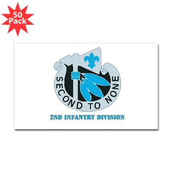 02ID - M01 - 01 - DUI - 2nd Infantry Division with text - Sticker (Rectangle 50 pk) - Click Image to Close