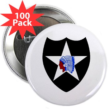 02ID - M01 - 01 - SSI - 2nd Infantry Division - 2.25" Button (100 pack)