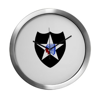 02ID - M01 - 03 - SSI - 2nd Infantry Division - Modern Wall Clock