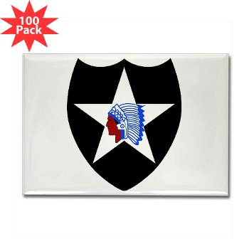 02ID - M01 - 01 - SSI - 2nd Infantry Division - Rectangle Magnet (100 pack)