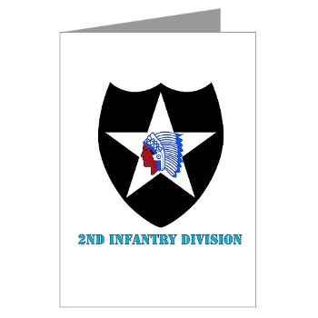 02ID - M01 - 02 - SSI - 2nd Infantry Division with text - Greeting Cards (Pk of 10) - Click Image to Close