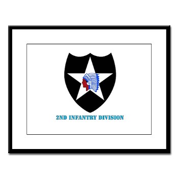 02ID - M01 - 02 - SSI - 2nd Infantry Division with text - Large Framed Print