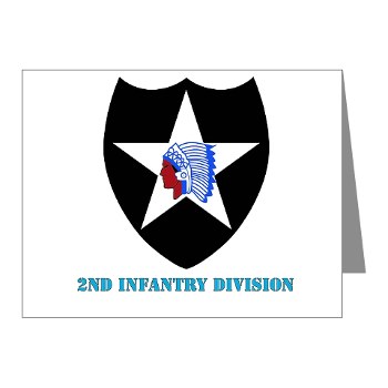 02ID - M01 - 02 - SSI - 2nd Infantry Division with text - Note Cards (Pk of 20) - Click Image to Close