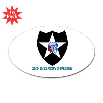 02ID - M01 - 01 - SSI - 2nd Infantry Division with text - Sticker (Oval 10 pk)