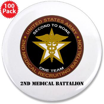 2MRB - M01 - 01 - DUI - 2nd Medical Recruiting Battalion (Gladiators) with Text - 3.5" Button (100 pack)