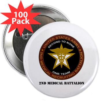 2MRB - M01 - 01 - DUI - 2nd Medical Recruiting Battalion (Gladiators) with Text - 2.25" Button (100 pack)