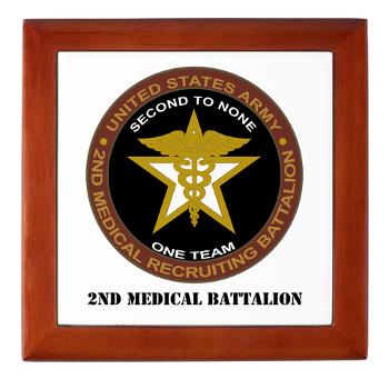 2MRB - M01 - 04 - DUI - 2nd Medical Recruiting Battalion (Gladiators) with Text - Keepsake Box