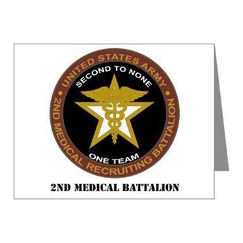 2MRB - M01 - 02 - DUI - 2nd Medical Recruiting Battalion (Gladiators) with Text - Note Cards (Pk of 20)