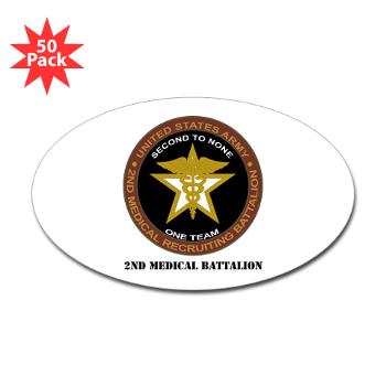 2MRB - M01 - 01 - DUI - 2nd Medical Recruiting Battalion (Gladiators) with Text - Sticker (Oval 50 pk) - Click Image to Close