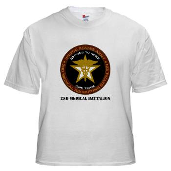 2MRB - A01 - 04 - DUI - 2nd Medical Recruiting Battalion (Gladiators) with Text - White T-Shirt - Click Image to Close