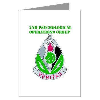 2POG - M01 - 02 - DUI - 2nd Psychological Operations Group with Text Greeting Cards (Pk of 10)