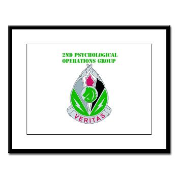 2POG - M01 - 02 - DUI - 2nd Psychological Operations Group with Text Large Framed Print - Click Image to Close