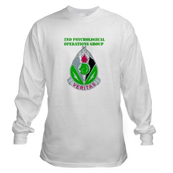 2POG - A01 - 03 - DUI - 2nd Psychological Operations Group with Text Long Sleeve T-Shirt - Click Image to Close
