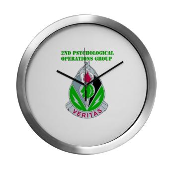 2POG - M01 - 03 - DUI - 2nd Psychological Operations Group with Text Modern Wall Clock
